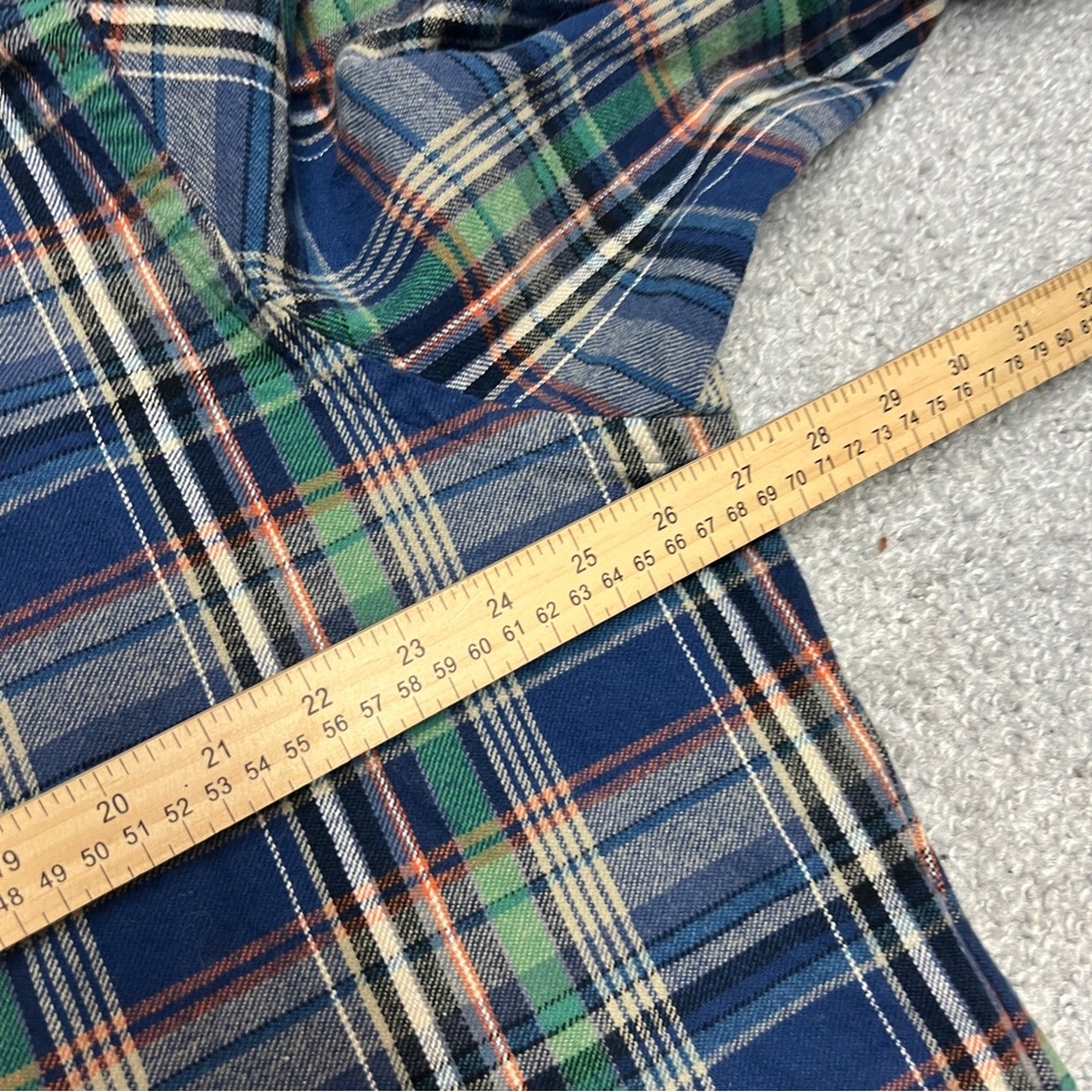 Ralph Lauren Flannel Shirt Men 3XLT Tall Blue Plaid Button Pony Thick Classic - Picture 4 of 9